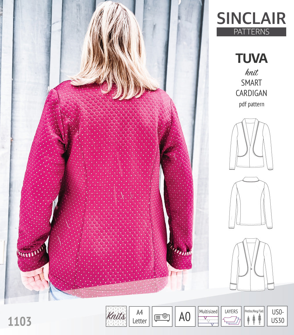 Sinclair Tuva Pattern Tuva knit smart cardigan and blazer pdf sewing pattern – Sinclair Patterns