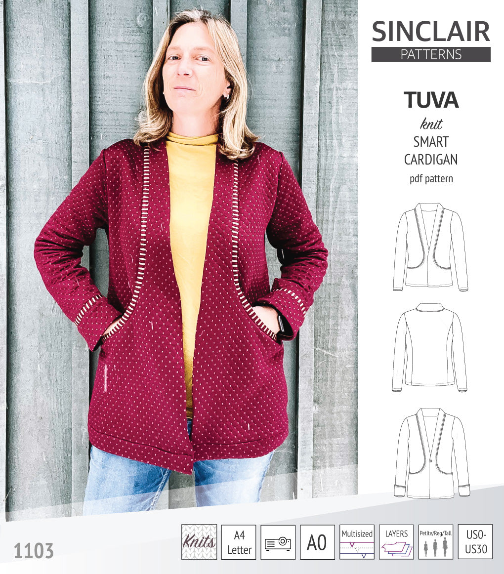 Sinclair Tuva Pattern Tuva knit smart cardigan and blazer pdf sewing pattern – Sinclair Patterns