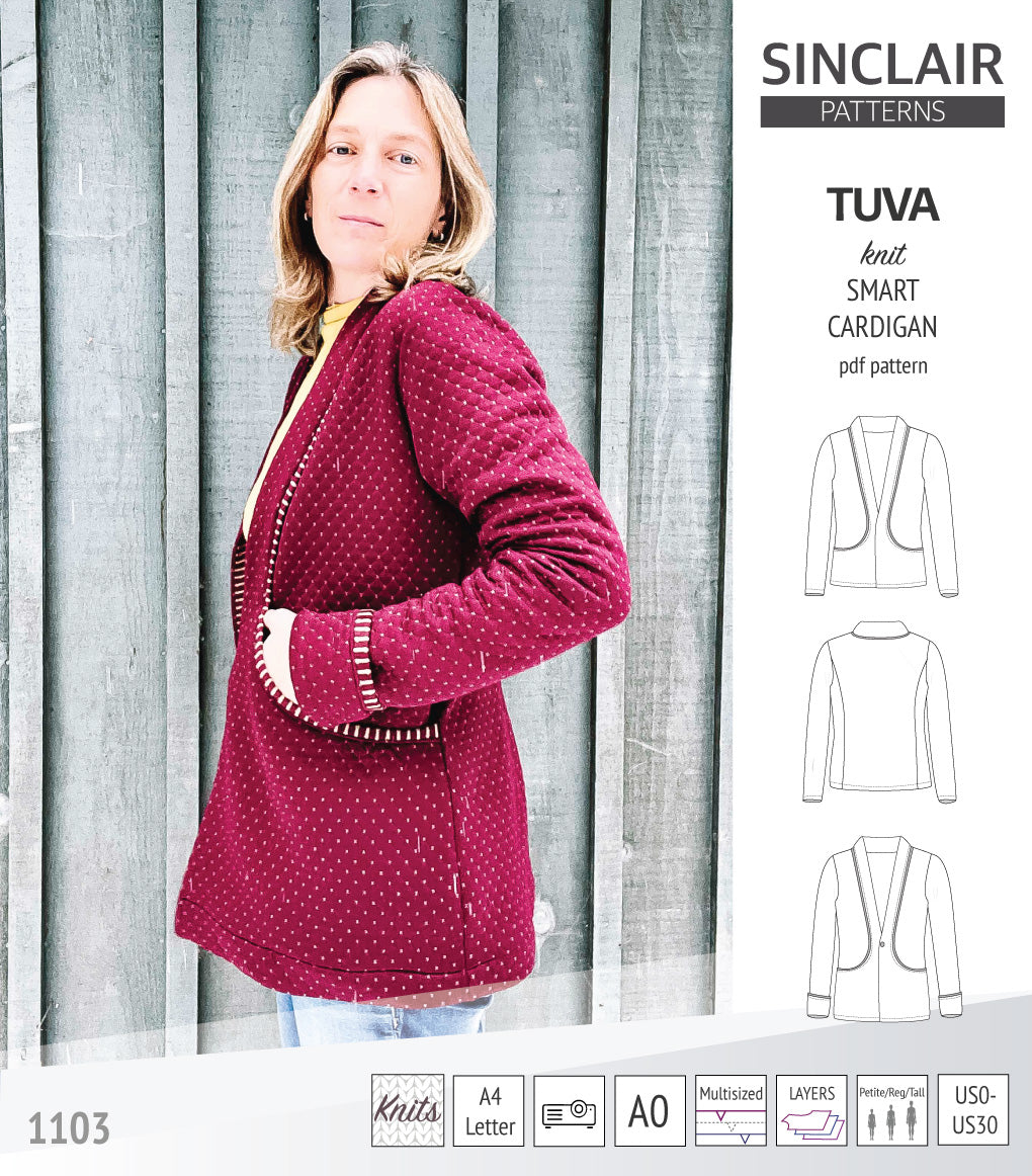 Sinclair Tuva Pattern Tuva knit smart cardigan and blazer pdf sewing pattern – Sinclair Patterns