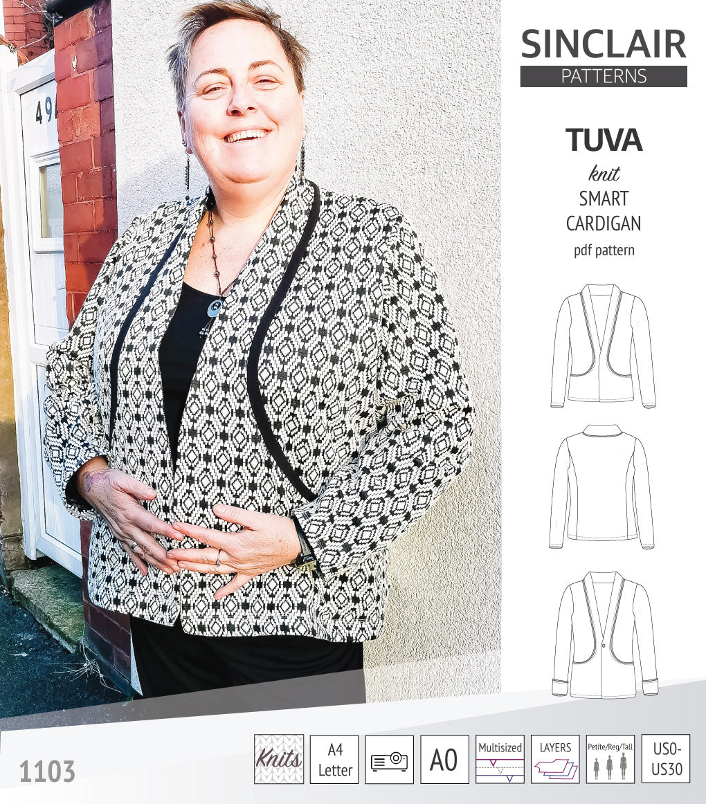 Sinclair Tuva Pattern Tuva knit smart cardigan and blazer pdf sewing pattern – Sinclair Patterns