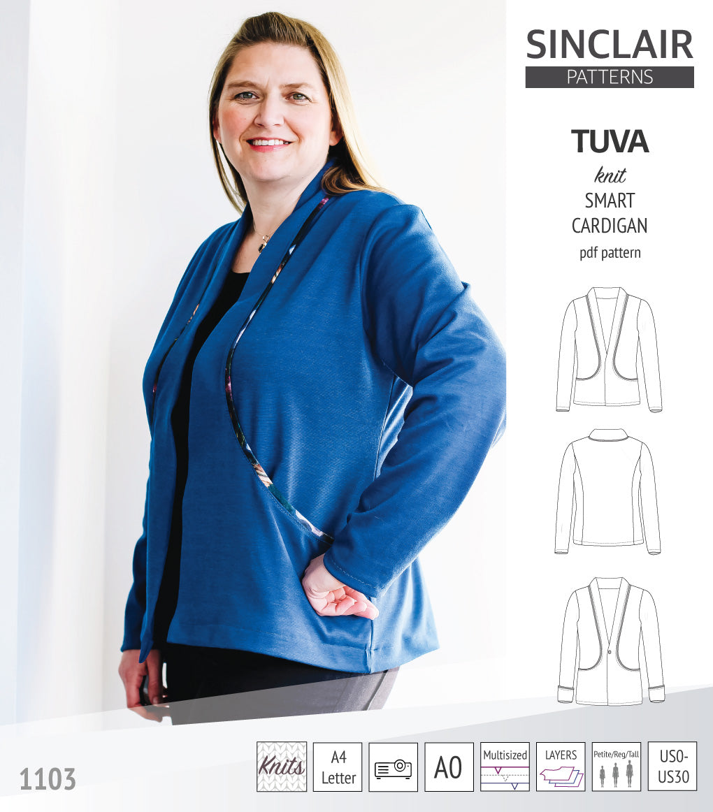 Sinclair Tuva Pattern Tuva knit smart cardigan and blazer pdf sewing pattern – Sinclair Patterns
