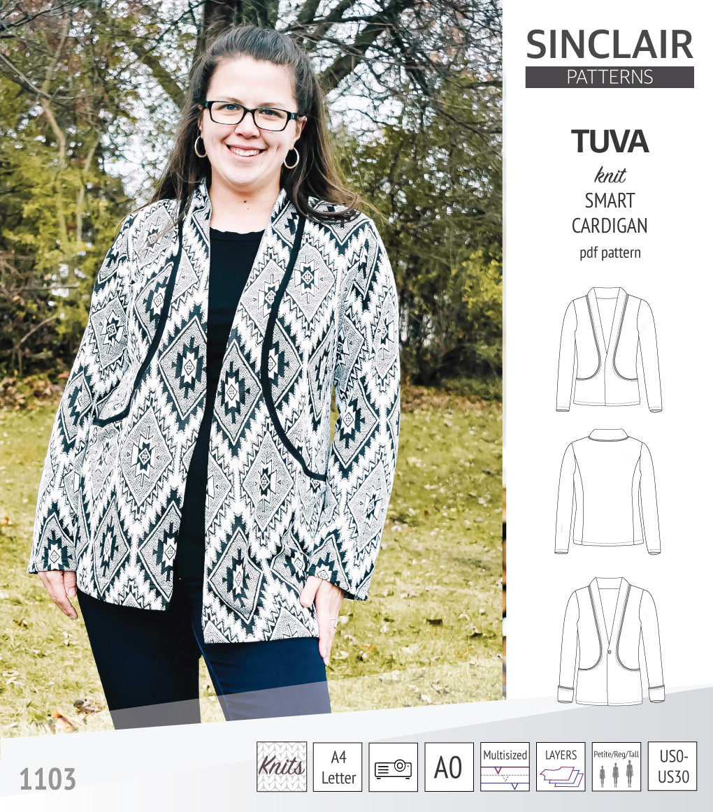 Sinclair Tuva Pattern Tuva knit smart cardigan and blazer pdf sewing pattern – Sinclair Patterns