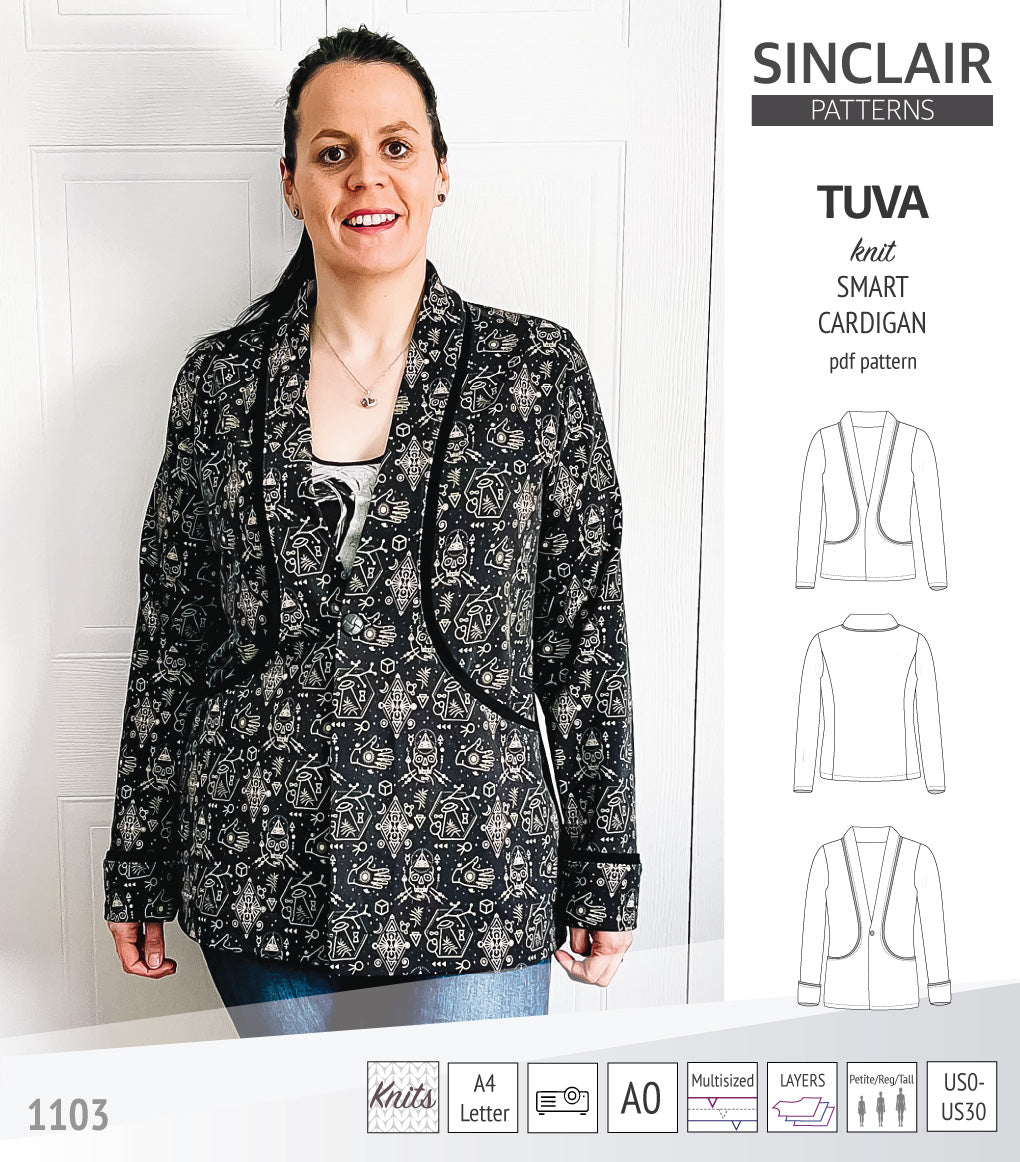 Sinclair Tuva Pattern Tuva knit smart cardigan and blazer pdf sewing pattern – Sinclair Patterns