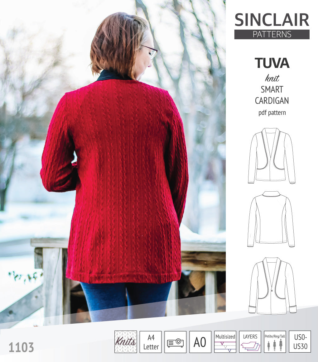 Sinclair Tuva Pattern Tuva knit smart cardigan and blazer pdf sewing pattern – Sinclair Patterns