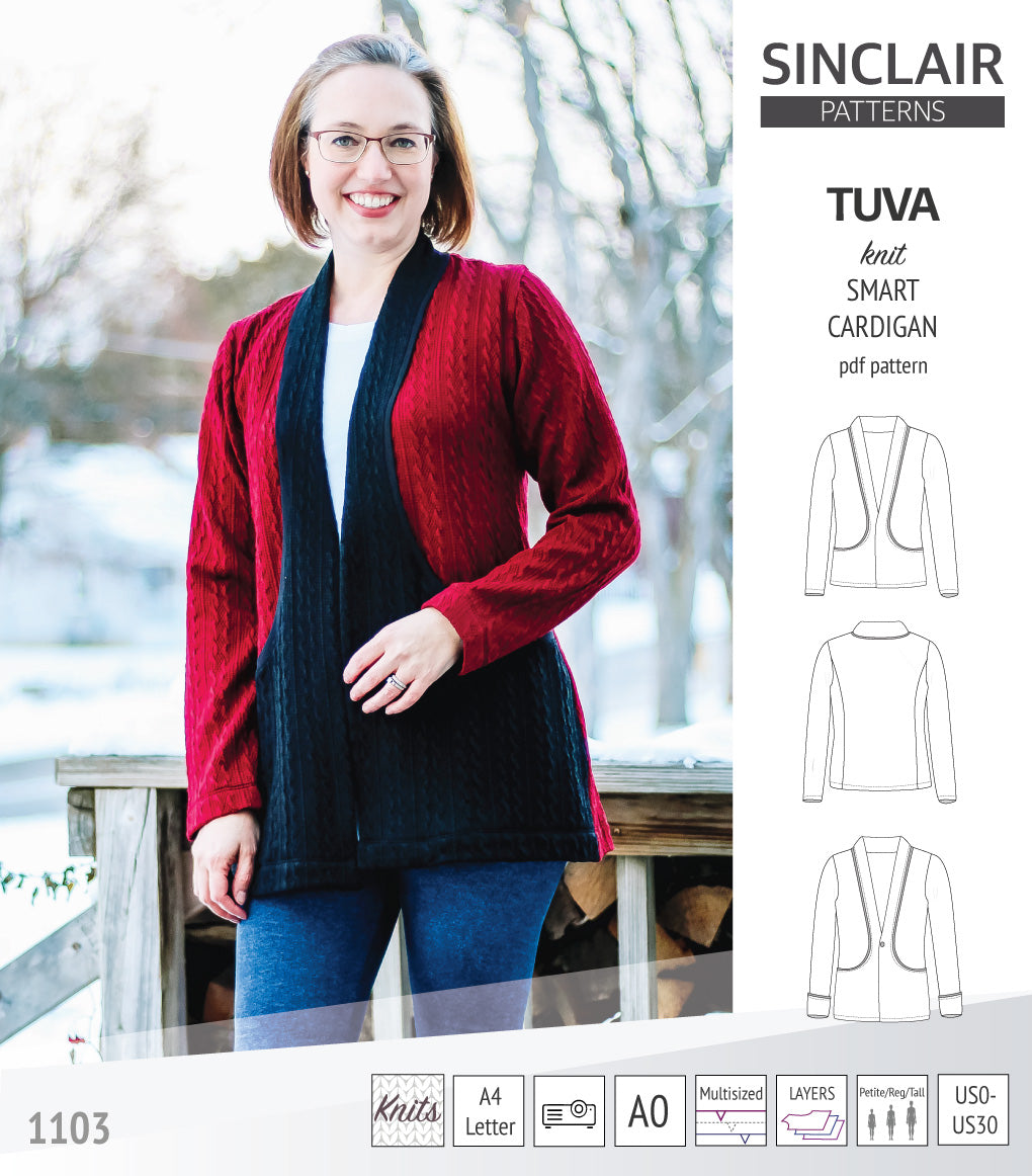 Sinclair Tuva Pattern Tuva knit smart cardigan and blazer pdf sewing pattern – Sinclair Patterns