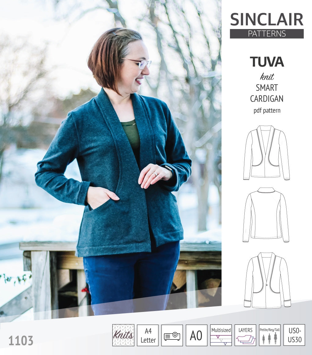 Sinclair Tuva Pattern Tuva knit smart cardigan and blazer pdf sewing pattern – Sinclair Patterns