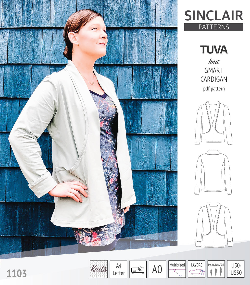 Sinclair Tuva Pattern Tuva knit smart cardigan and blazer pdf sewing pattern – Sinclair Patterns
