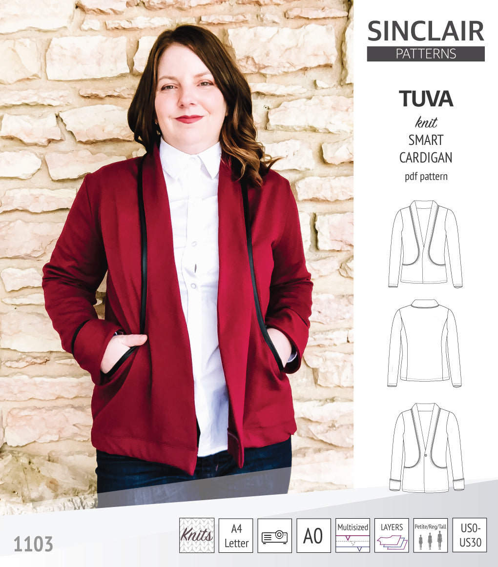 Sinclair Tuva Pattern Tuva knit smart cardigan and blazer pdf sewing pattern – Sinclair Patterns