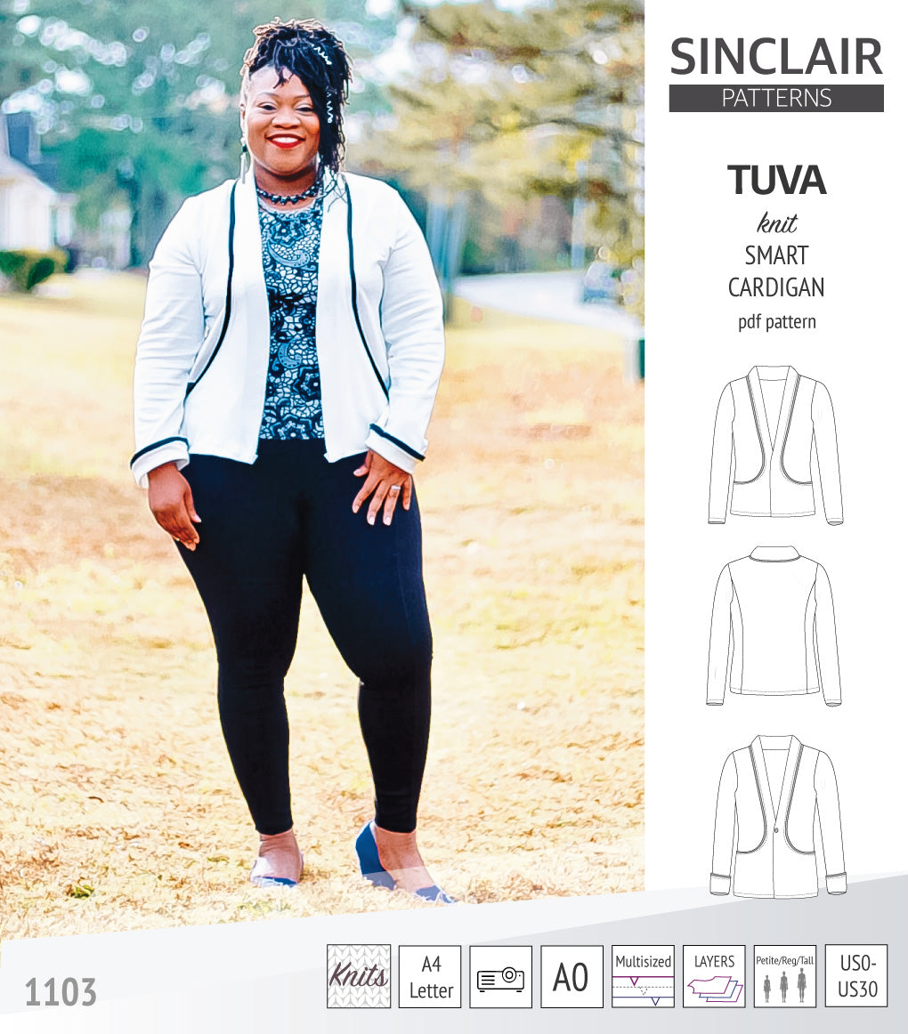 Sinclair Tuva Pattern Tuva knit smart cardigan and blazer pdf sewing pattern – Sinclair Patterns
