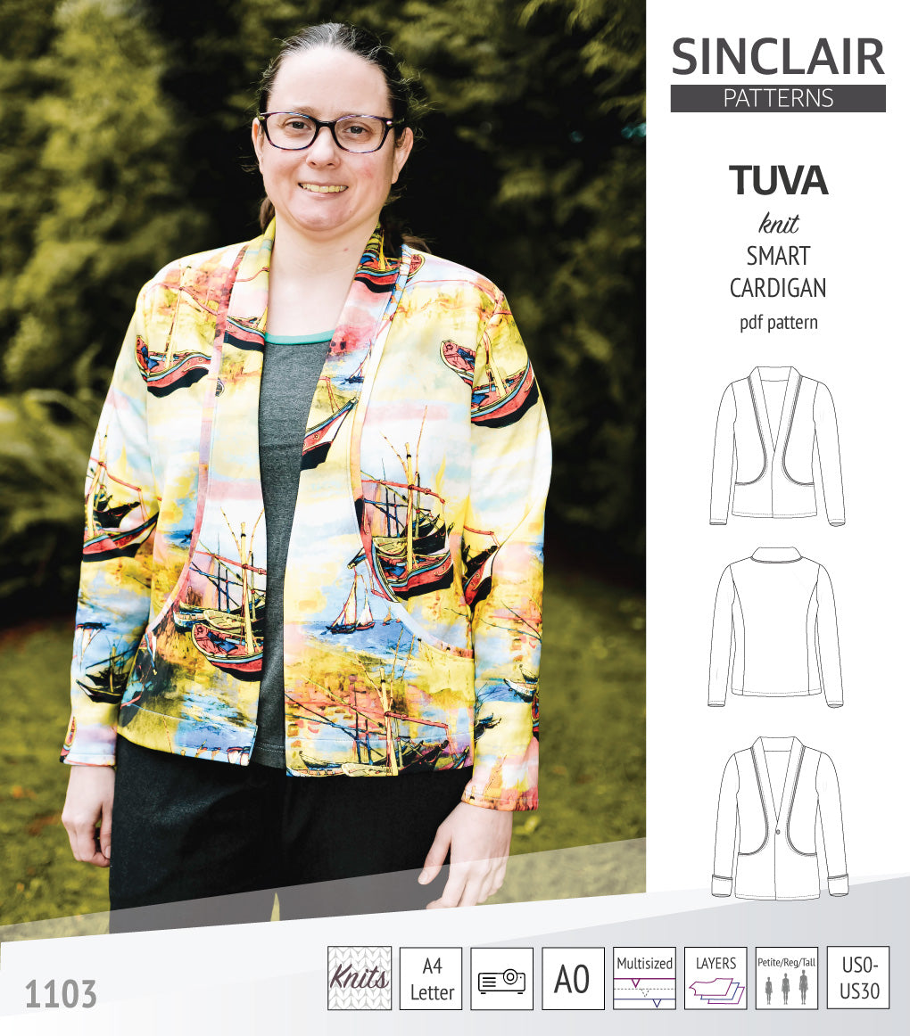 Sinclair Tuva Pattern Tuva knit smart cardigan and blazer pdf sewing pattern – Sinclair Patterns
