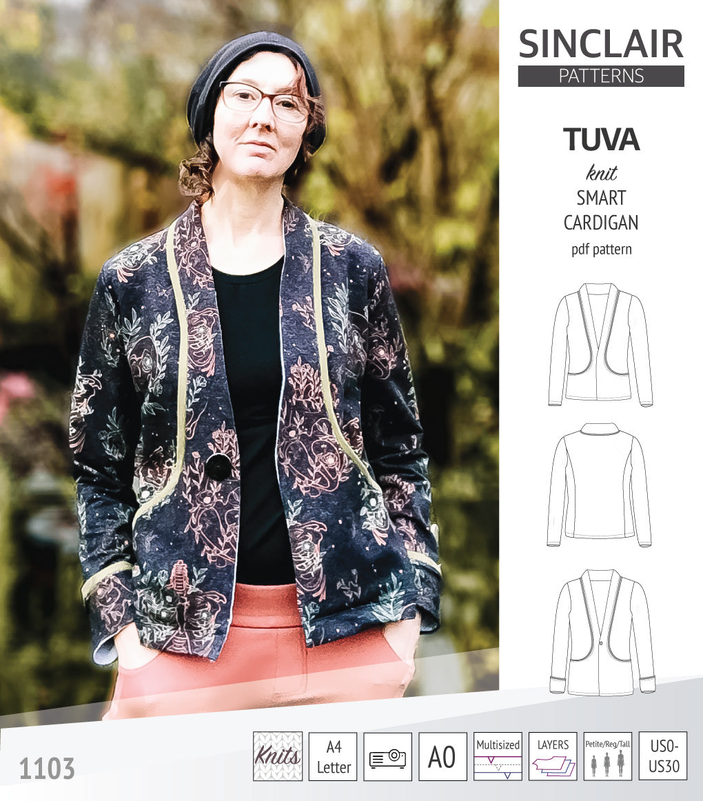 Sinclair Tuva Pattern Tuva knit smart cardigan and blazer pdf sewing pattern – Sinclair Patterns