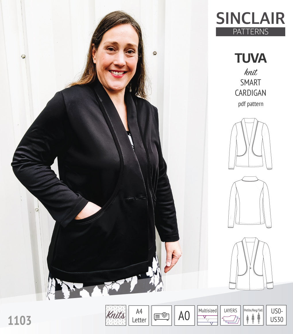 Sinclair Tuva Pattern Tuva knit smart cardigan and blazer pdf sewing pattern – Sinclair Patterns