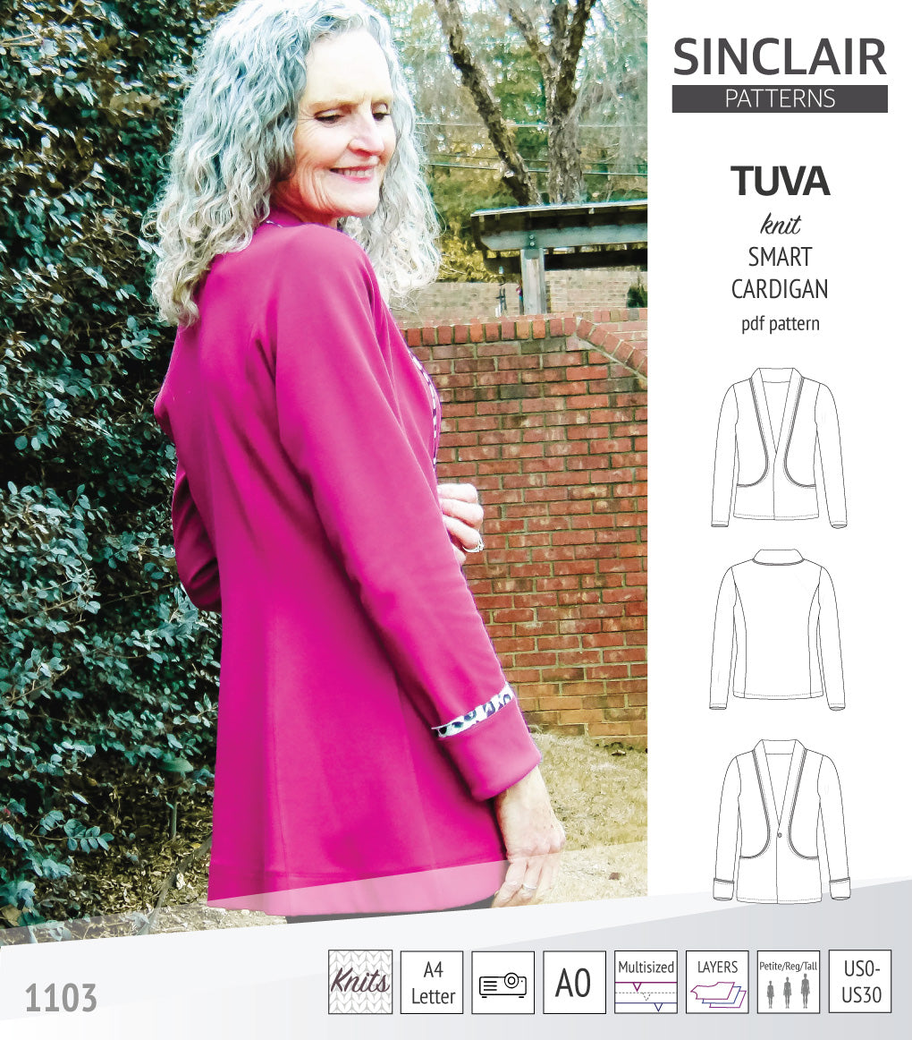 Sinclair Tuva Pattern Tuva knit smart cardigan and blazer pdf sewing pattern – Sinclair Patterns