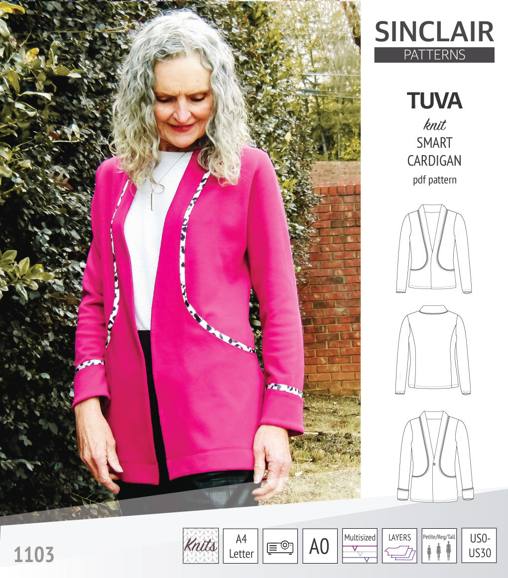 Sinclair Tuva Pattern Tuva knit smart cardigan and blazer pdf sewing pattern – Sinclair Patterns