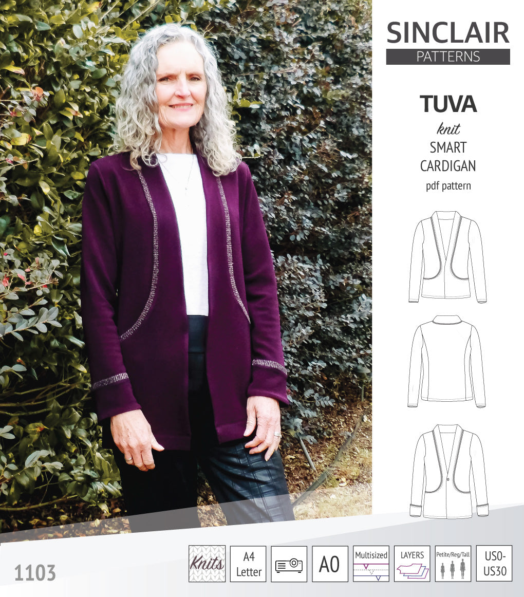 Sinclair Tuva Pattern Tuva knit smart cardigan and blazer pdf sewing pattern – Sinclair Patterns