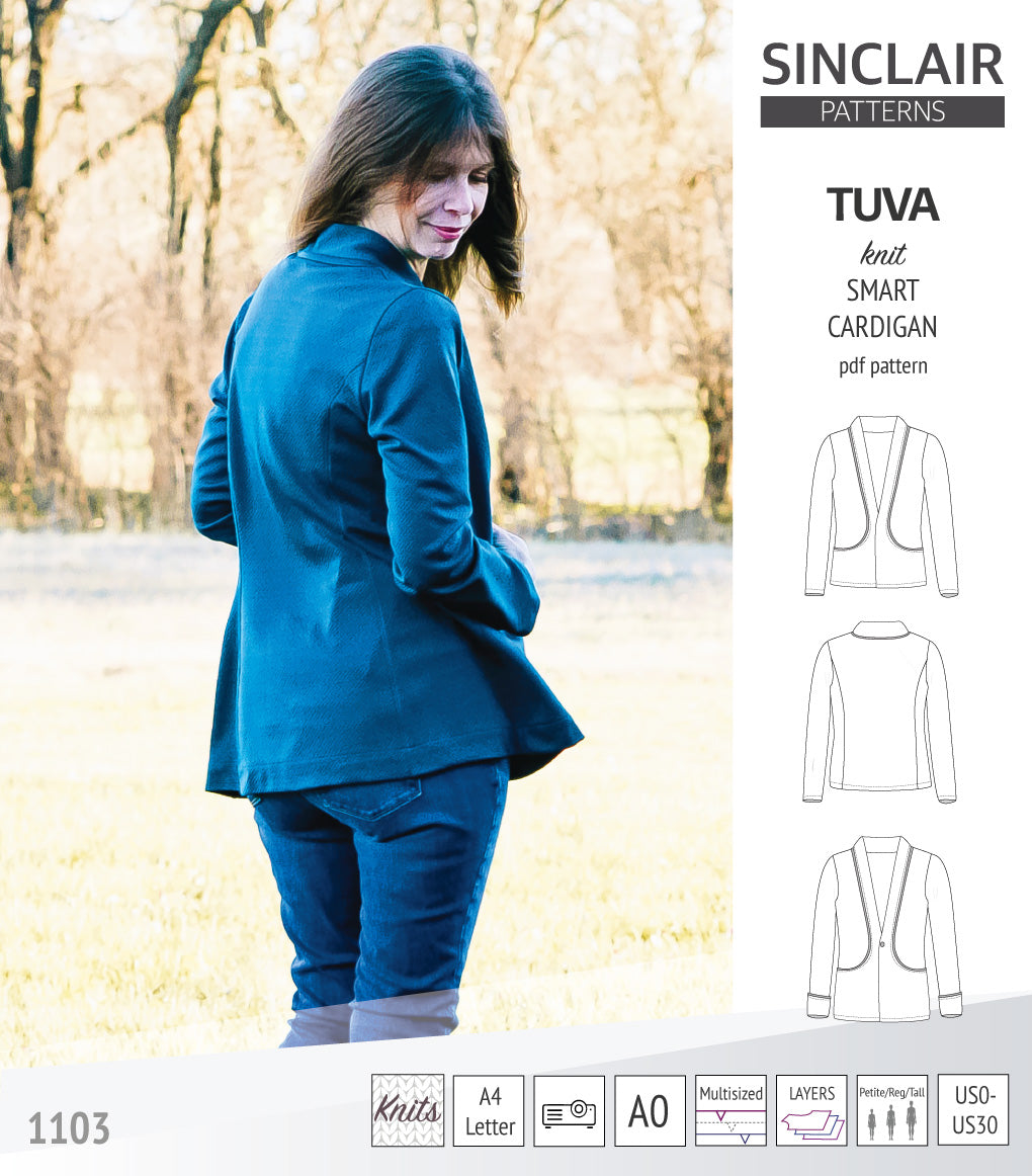 Sinclair Tuva Pattern Tuva knit smart cardigan and blazer pdf sewing pattern – Sinclair Patterns
