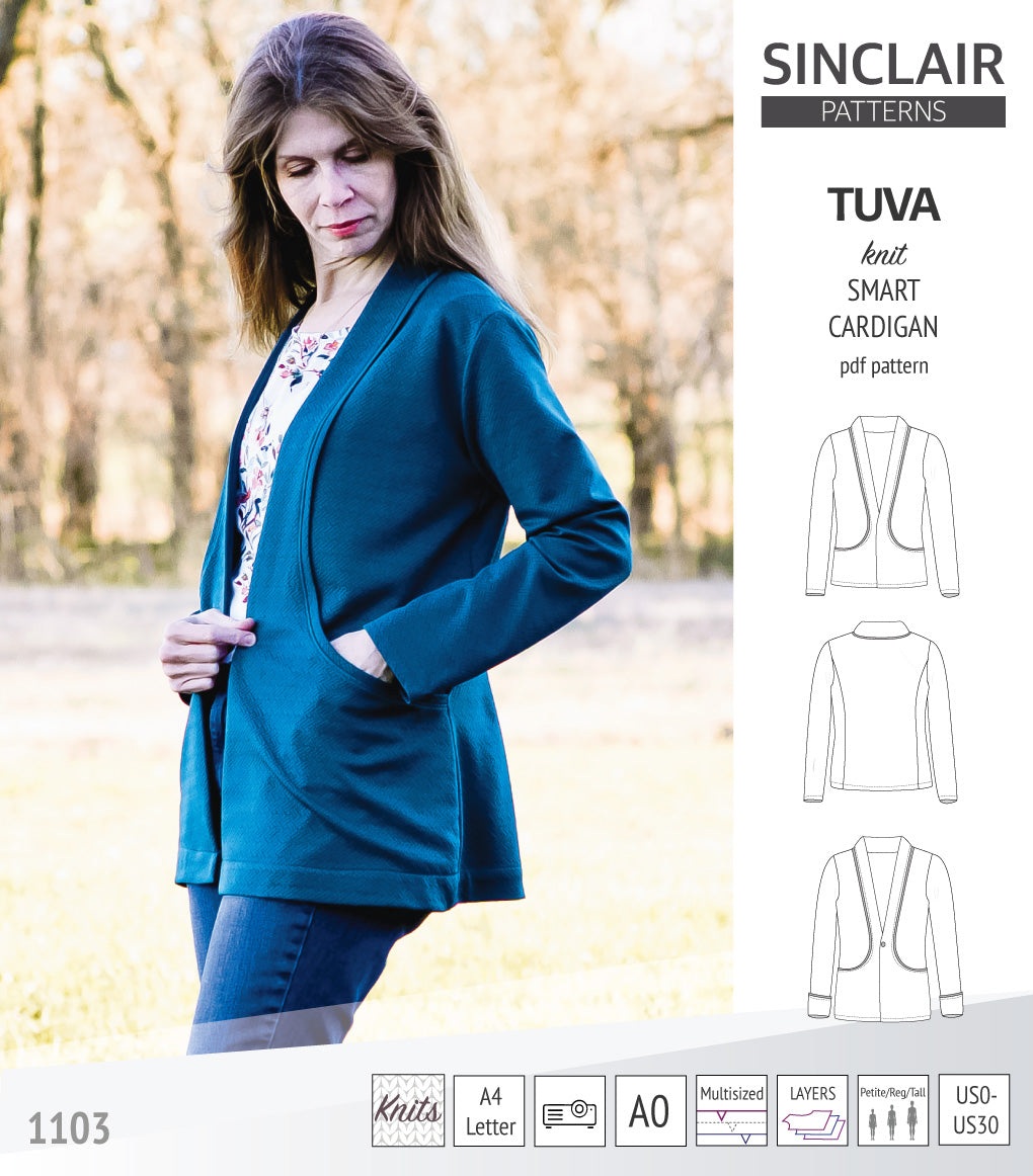 Sinclair Tuva Pattern Tuva knit smart cardigan and blazer pdf sewing pattern – Sinclair Patterns