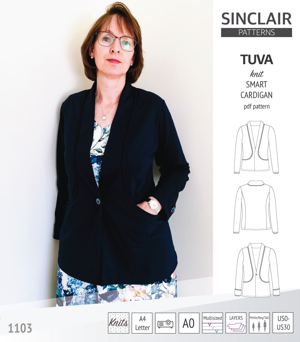 Sinclair Tuva Pattern Tuva knit smart cardigan and blazer pdf sewing pattern – Sinclair Patterns