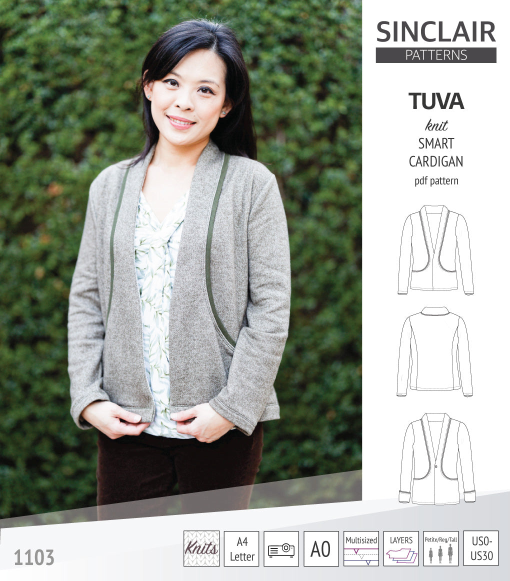 Sinclair Tuva Pattern Tuva knit smart cardigan and blazer pdf sewing pattern – Sinclair Patterns