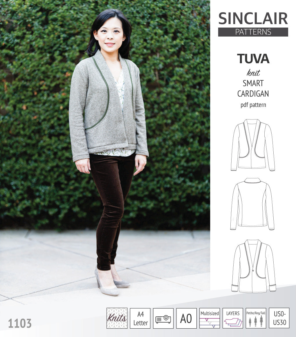 Sinclair Tuva Pattern Tuva knit smart cardigan and blazer pdf sewing pattern – Sinclair Patterns