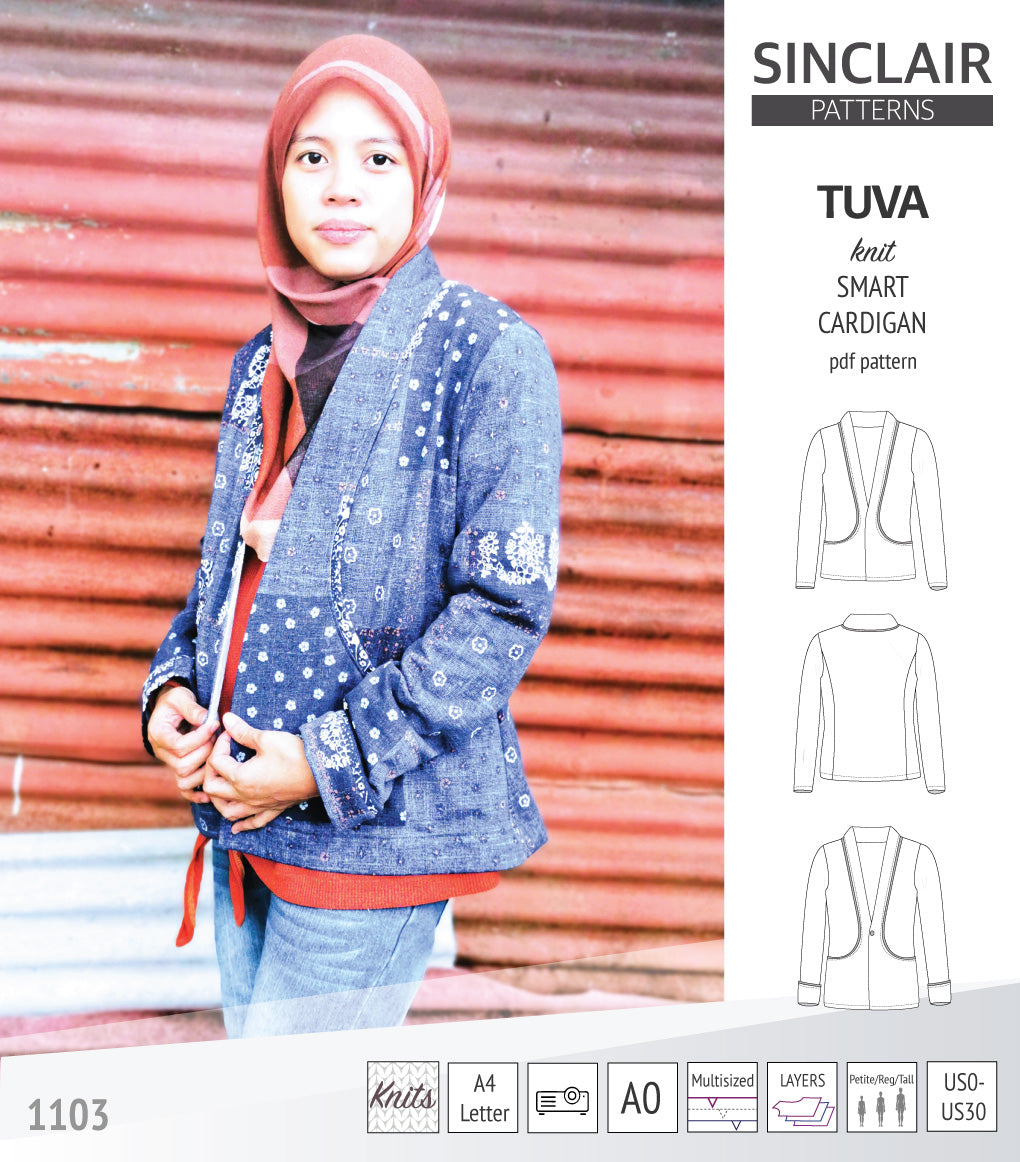 Sinclair Tuva Pattern Tuva knit smart cardigan and blazer pdf sewing pattern – Sinclair Patterns
