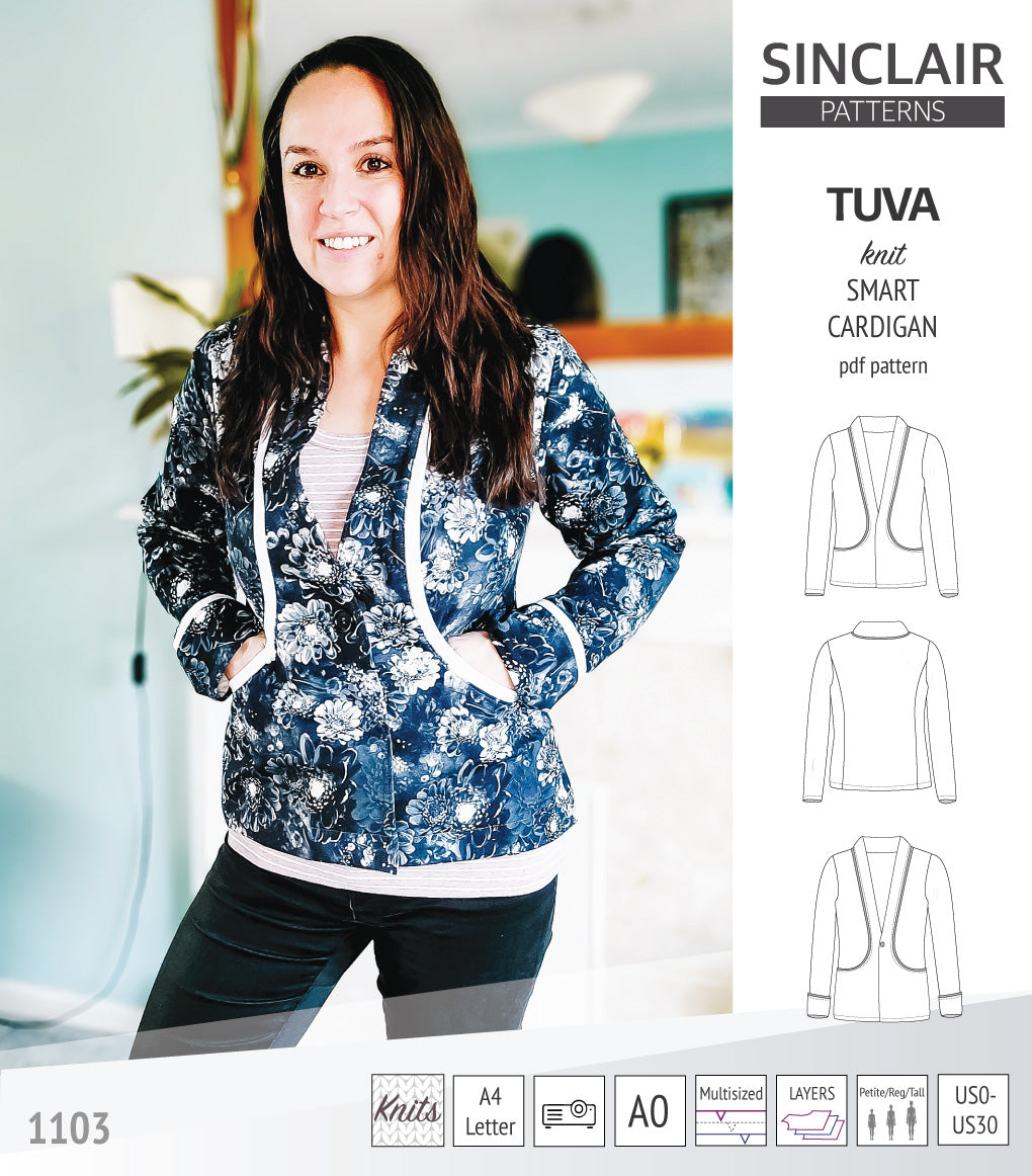Sinclair Tuva Pattern Tuva knit smart cardigan and blazer pdf sewing pattern – Sinclair Patterns