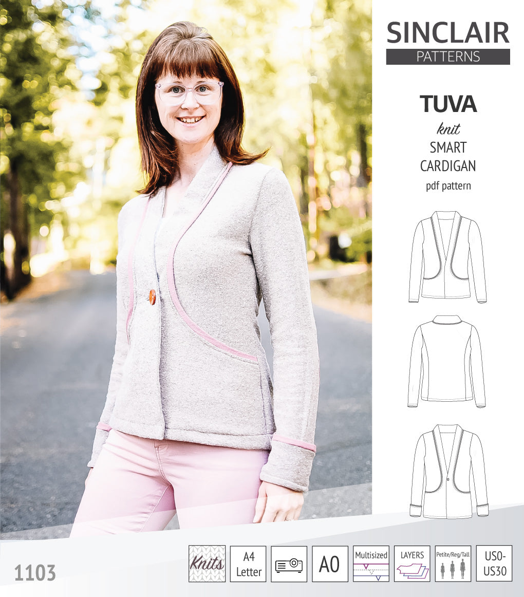 Sinclair Tuva Pattern Tuva knit smart cardigan and blazer pdf sewing pattern – Sinclair Patterns