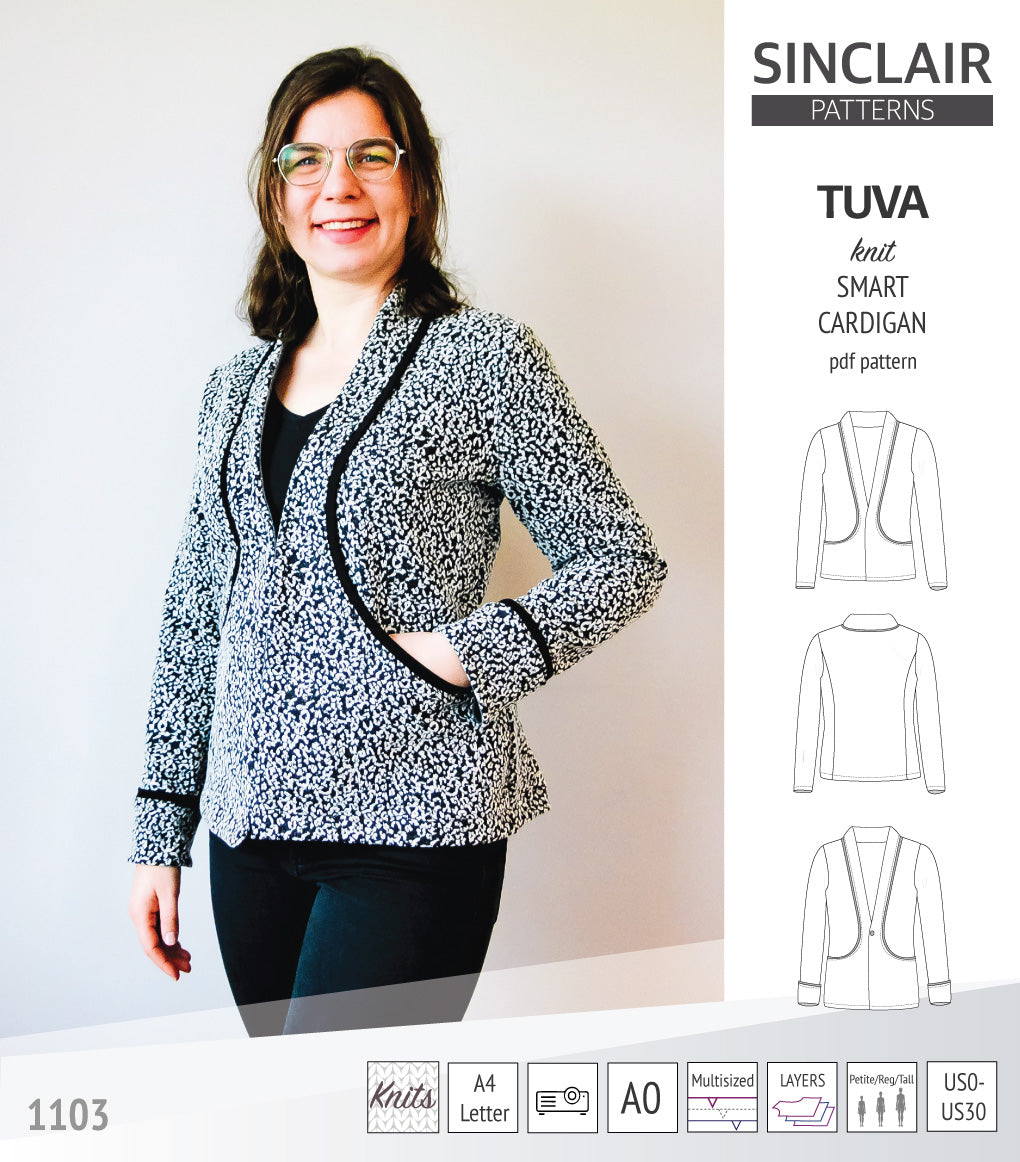 Sinclair Tuva Pattern Tuva knit smart cardigan and blazer pdf sewing pattern – Sinclair Patterns