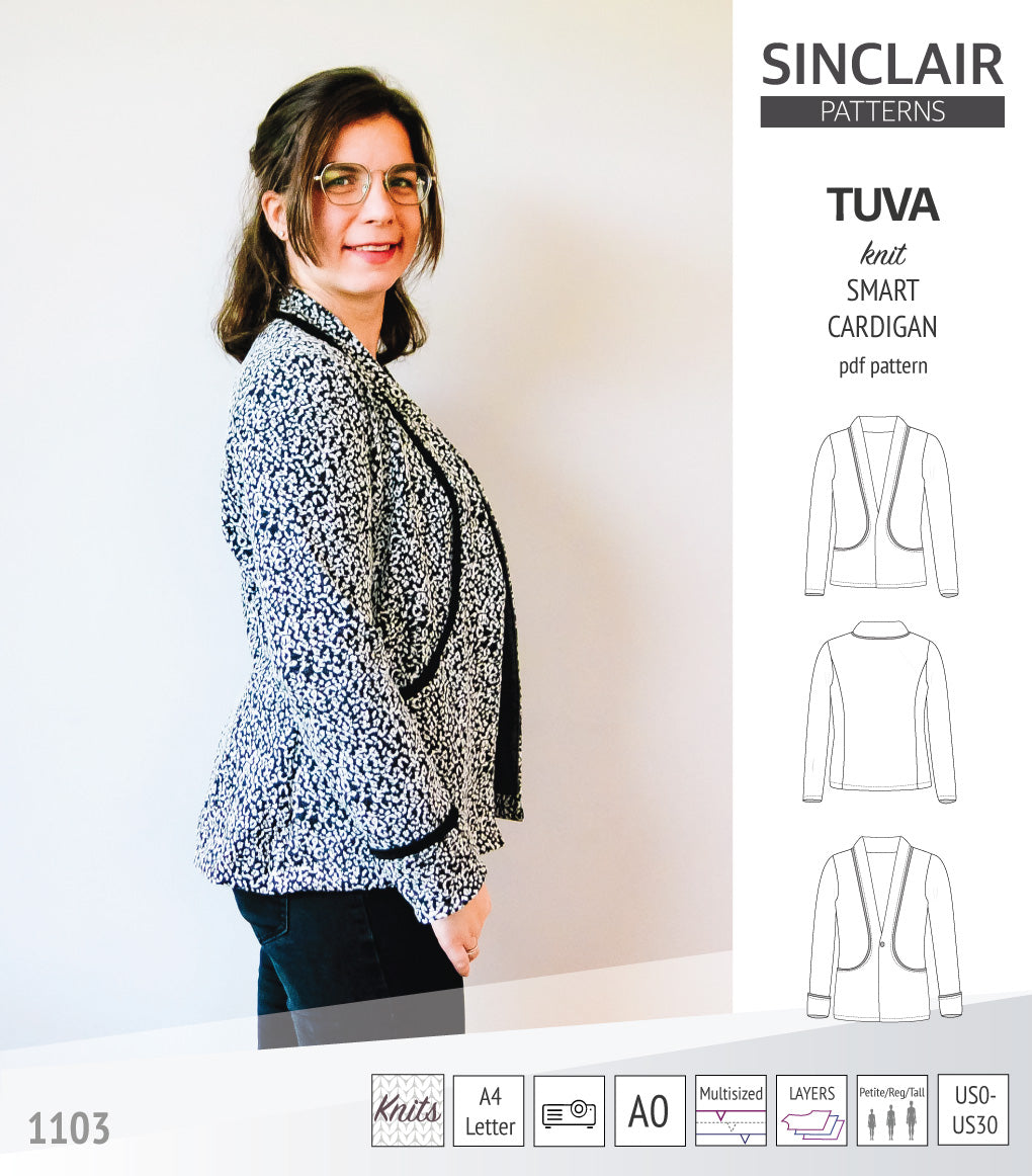 Sinclair Tuva Pattern Tuva knit smart cardigan and blazer pdf sewing pattern – Sinclair Patterns