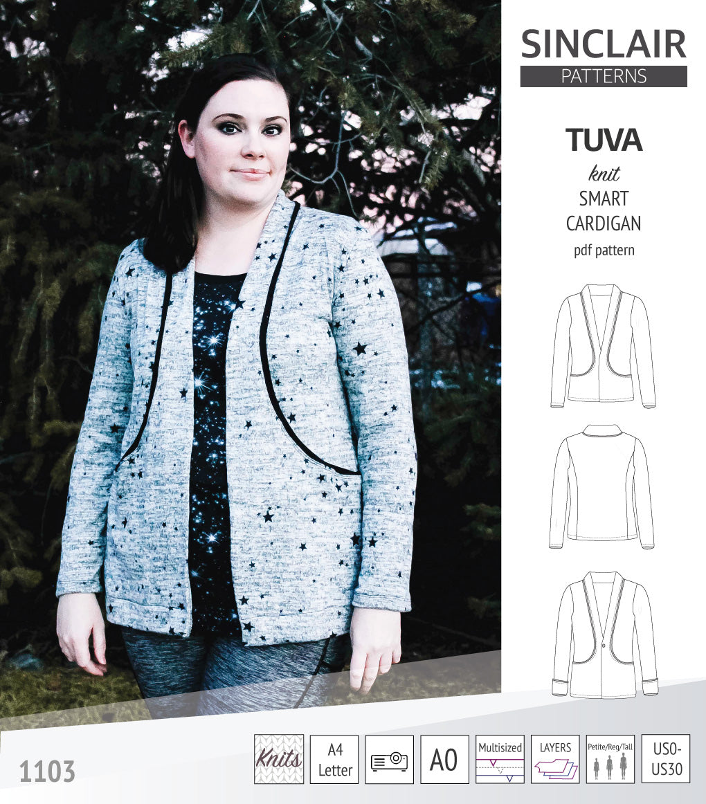 Sinclair Tuva Pattern Tuva knit smart cardigan and blazer pdf sewing pattern – Sinclair Patterns