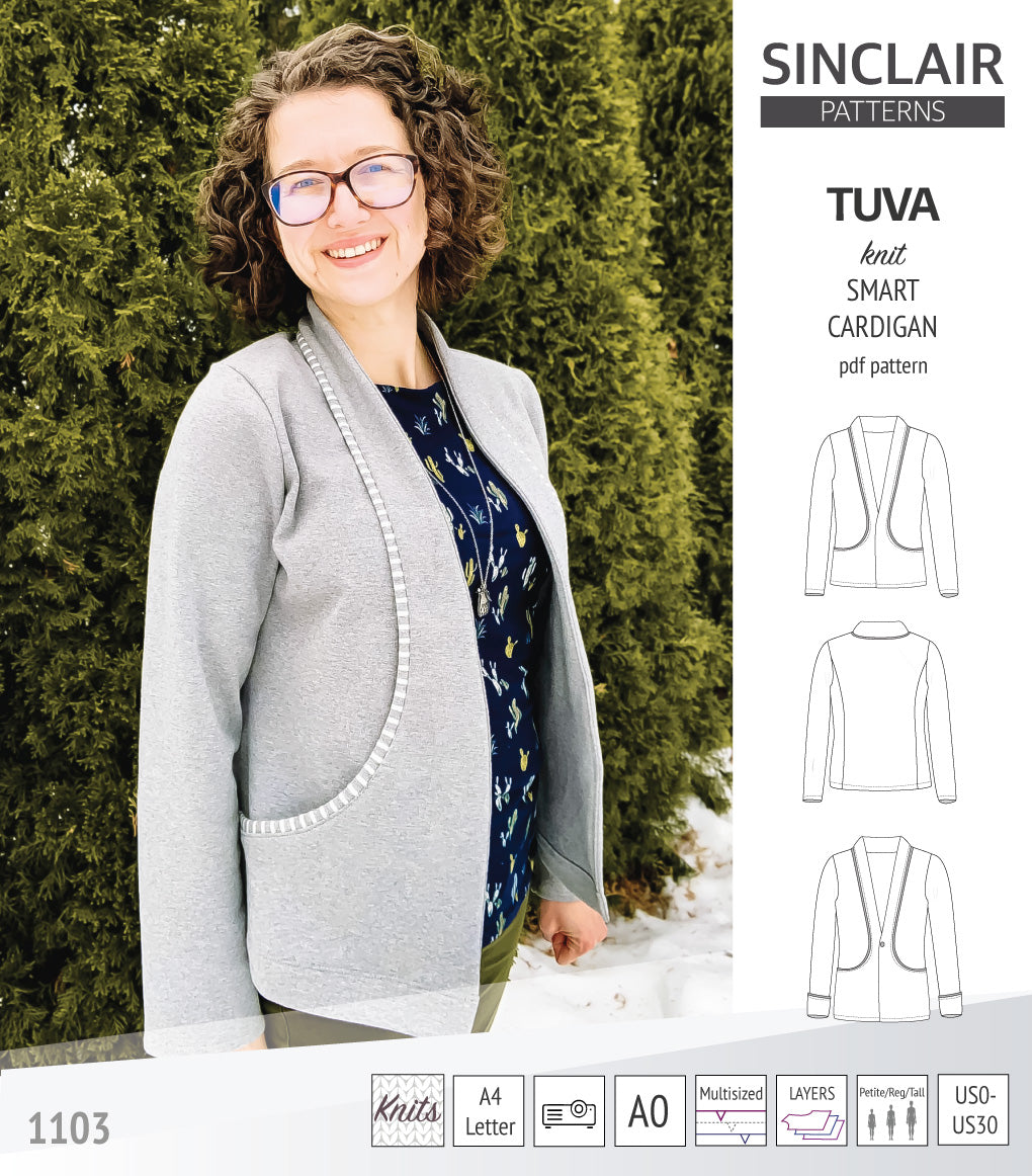 Sinclair Tuva Pattern Tuva knit smart cardigan and blazer pdf sewing pattern – Sinclair Patterns