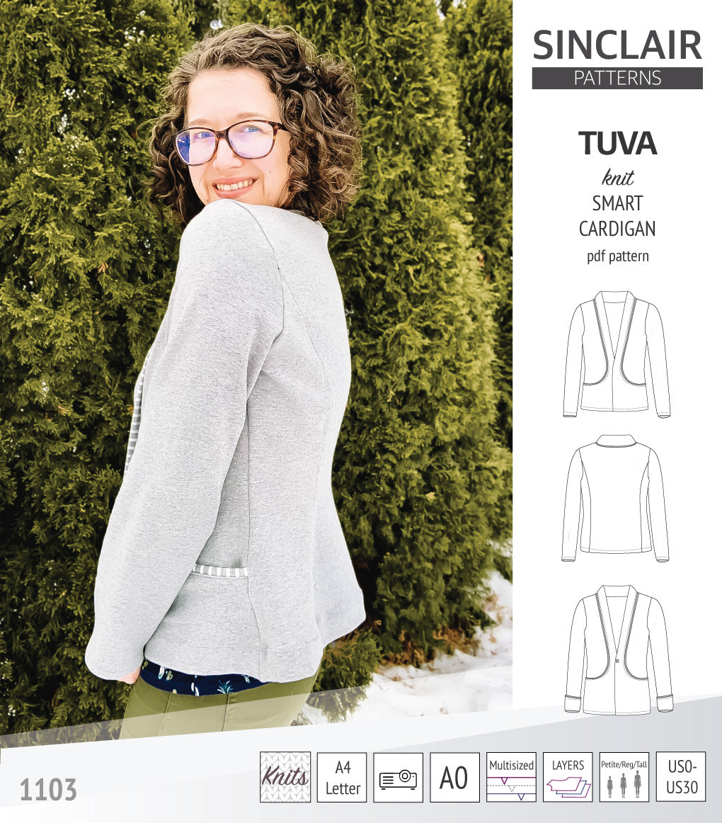 Sinclair Tuva Pattern Tuva knit smart cardigan and blazer pdf sewing pattern – Sinclair Patterns