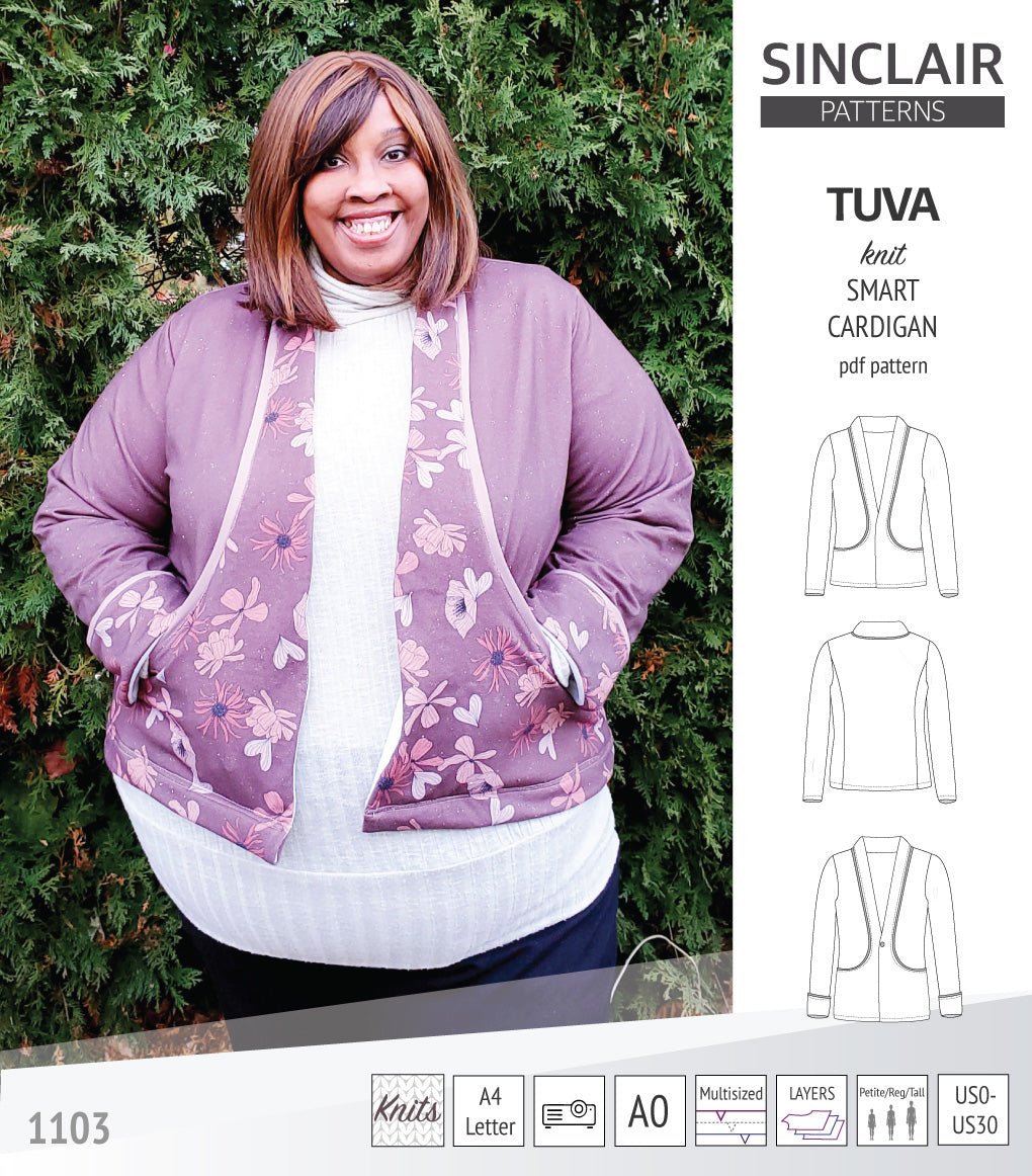 Sinclair Tuva Pattern Tuva knit smart cardigan and blazer pdf sewing pattern – Sinclair Patterns