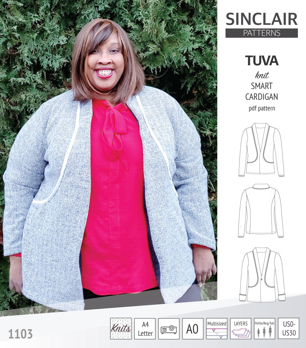 Sinclair Tuva Pattern Tuva knit smart cardigan and blazer pdf sewing pattern – Sinclair Patterns