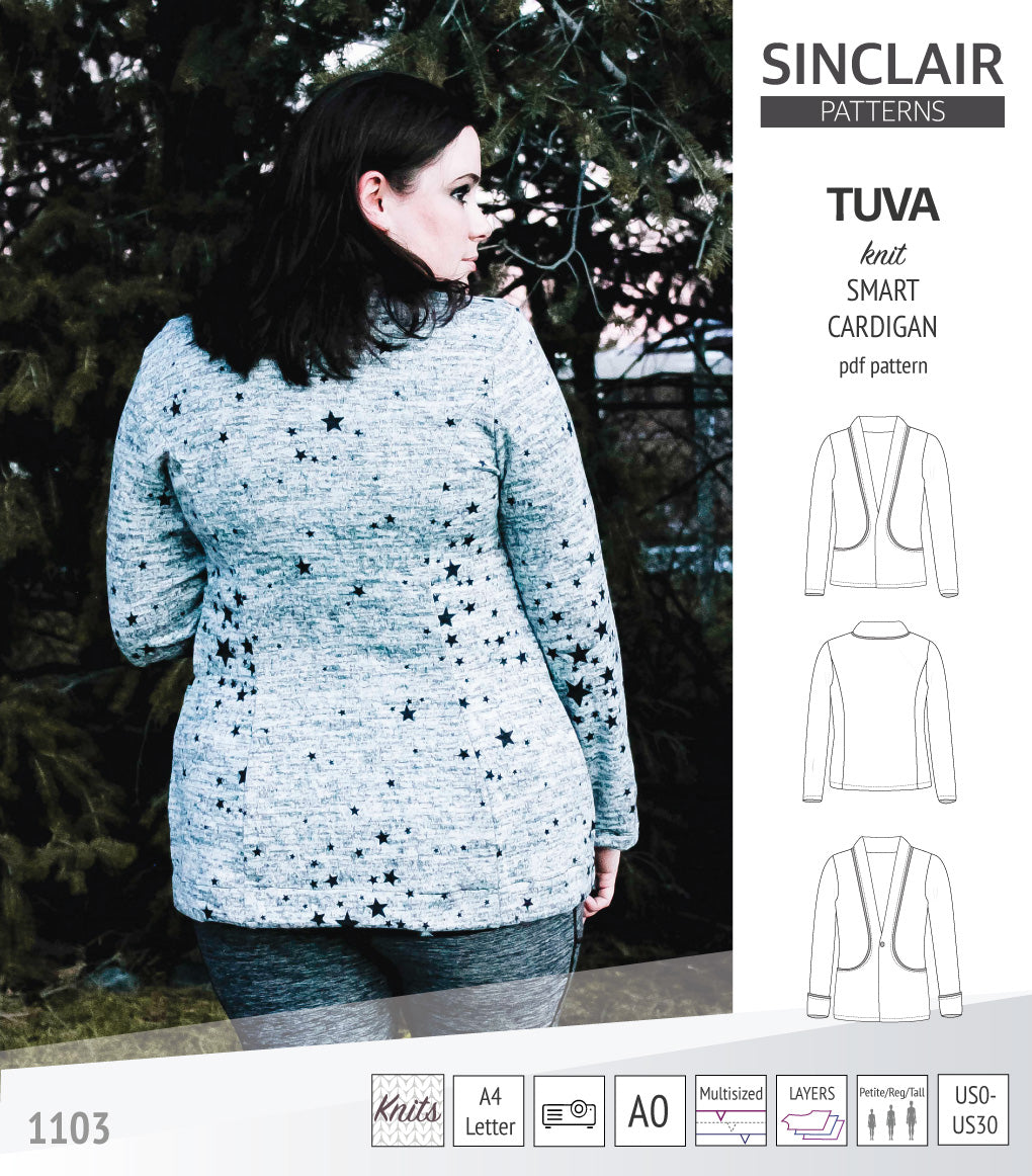 Sinclair Tuva Pattern Tuva knit smart cardigan and blazer pdf sewing pattern – Sinclair Patterns