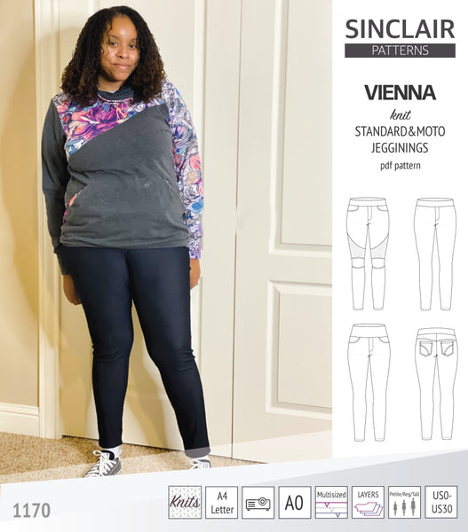 Vienna jeggings with moto patch pdf sewing pattern - Sinclair Patterns