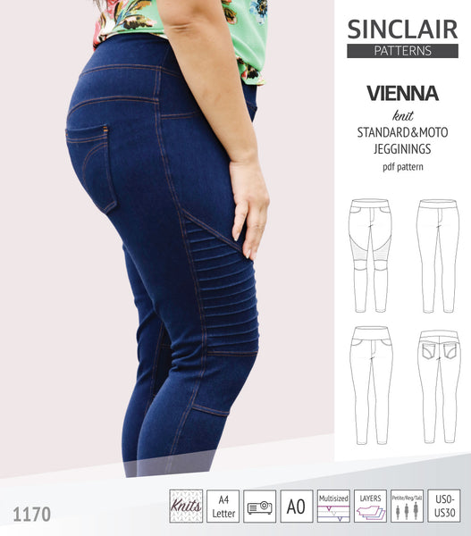 Vienna jeggings with moto patch pdf sewing pattern - Sinclair Patterns