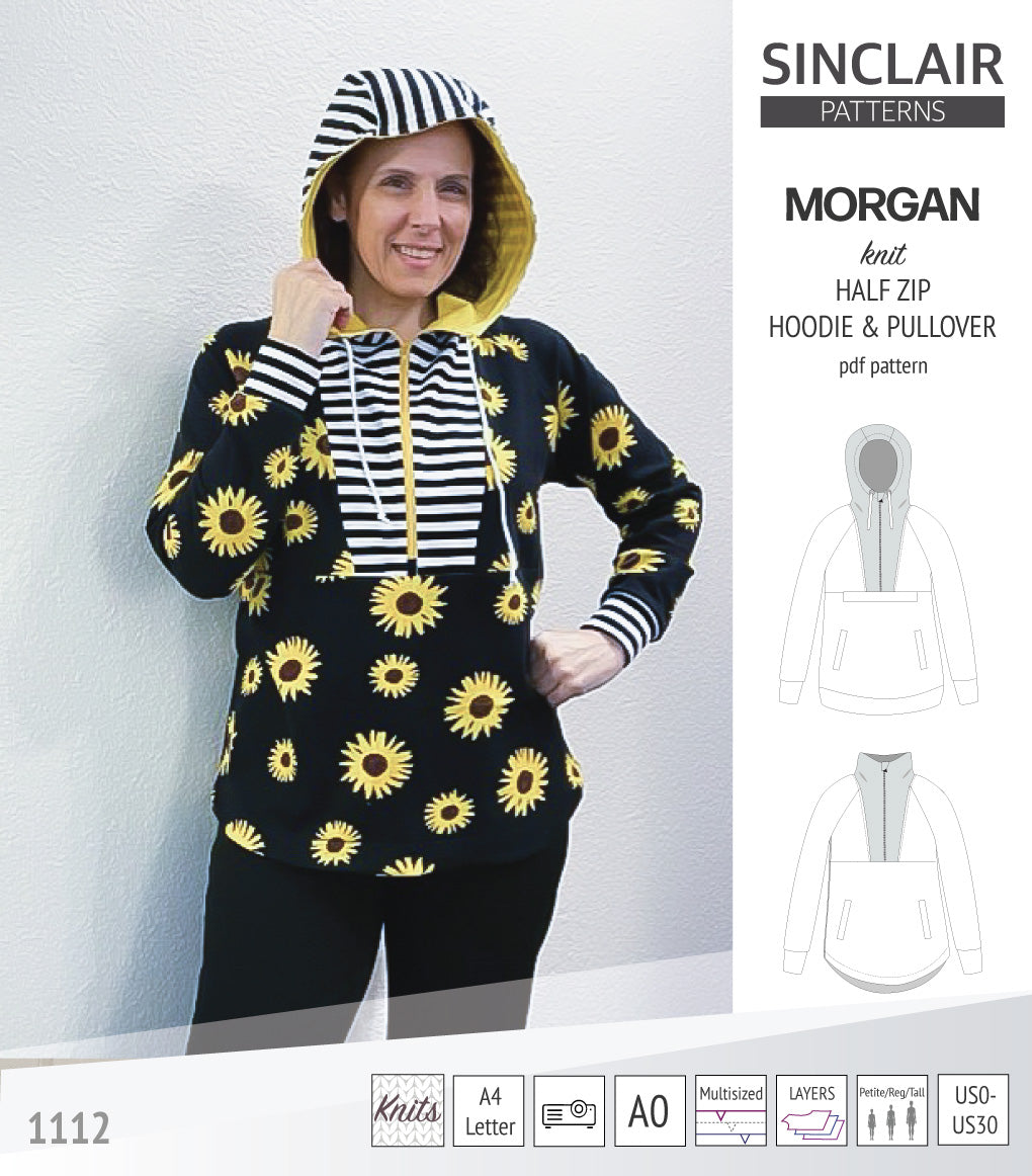 Morgan half zip pullover and hoodie (PDF) – Sinclair Patterns