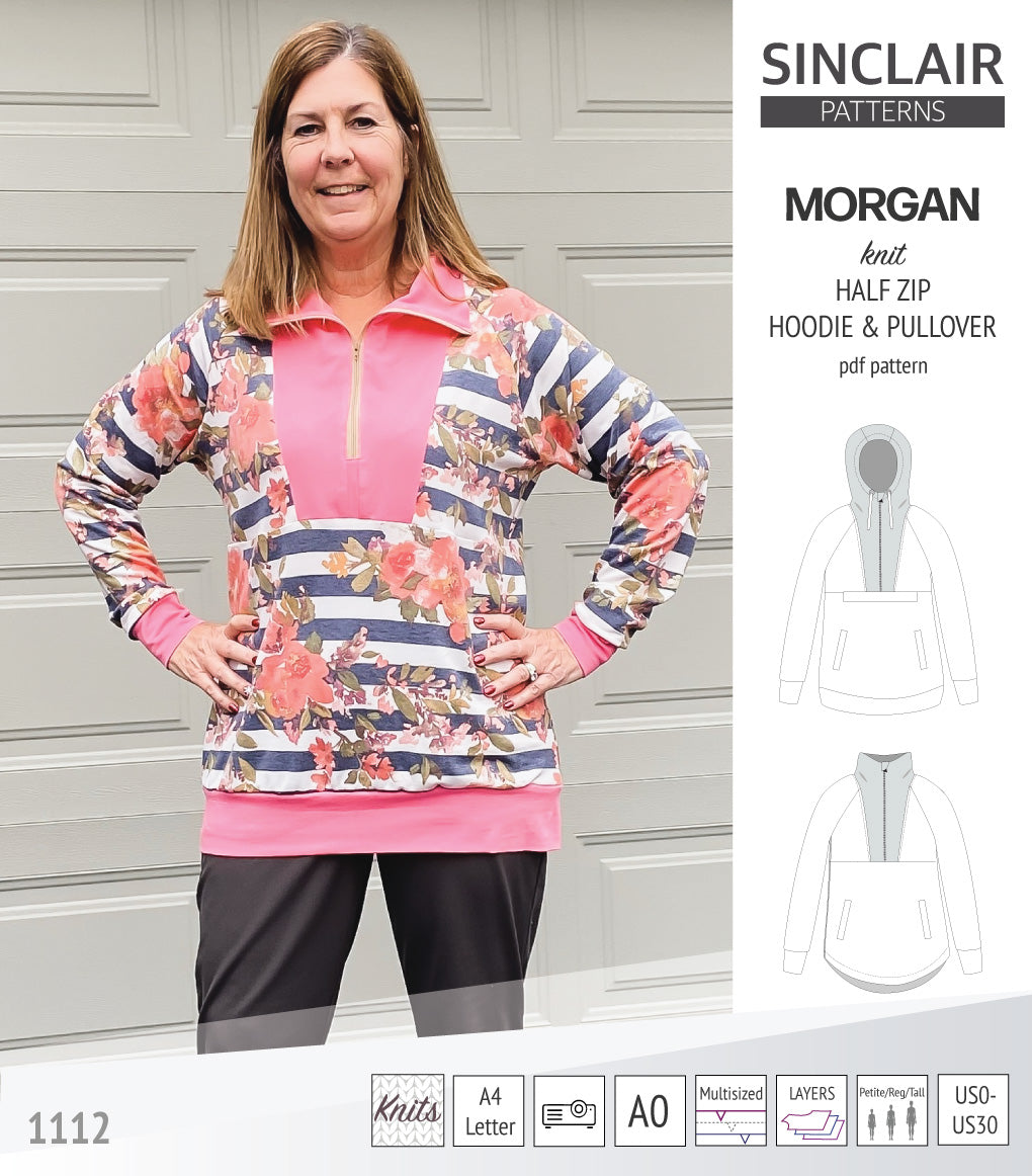 Morgan half zip pullover and hoodie (PDF) – Sinclair Patterns