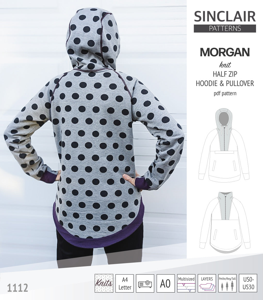 Morgan half zip pullover and hoodie (PDF) – Sinclair Patterns
