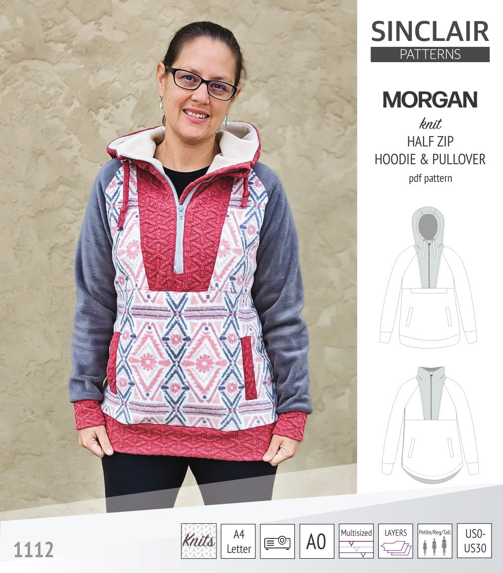 Morgan half zip pullover and hoodie (PDF) – Sinclair Patterns