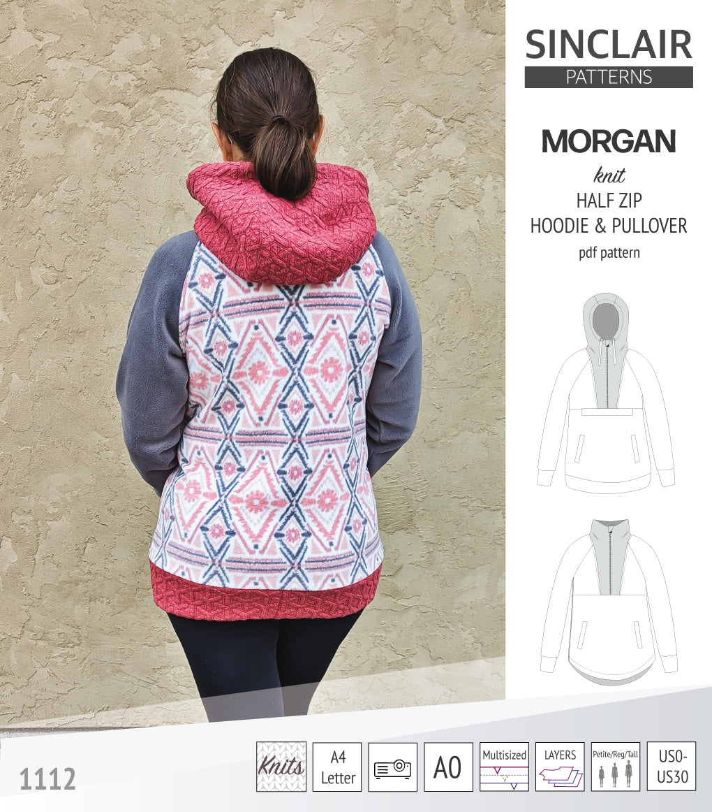 Morgan half zip pullover and hoodie (PDF) – Sinclair Patterns
