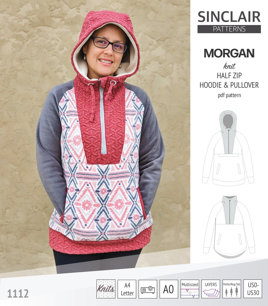 Morgan half zip pullover and hoodie (PDF) – Sinclair Patterns