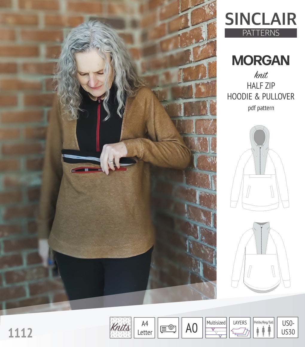 Morgan half zip pullover and hoodie (PDF) – Sinclair Patterns