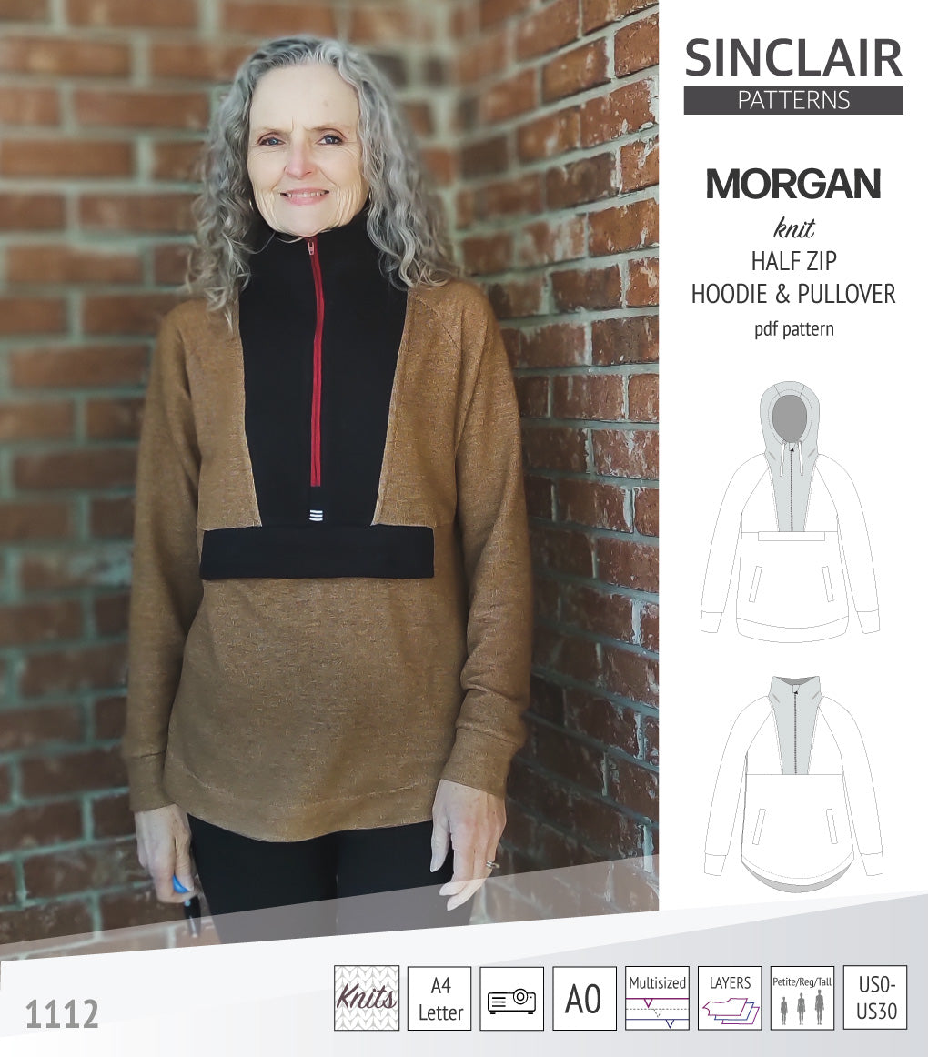 Morgan half zip pullover and hoodie (PDF) – Sinclair Patterns