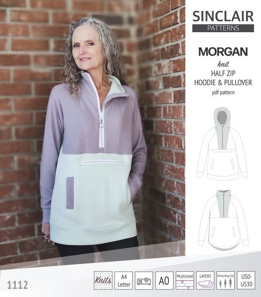 Morgan half zip pullover and hoodie (PDF) - Sinclair Patterns