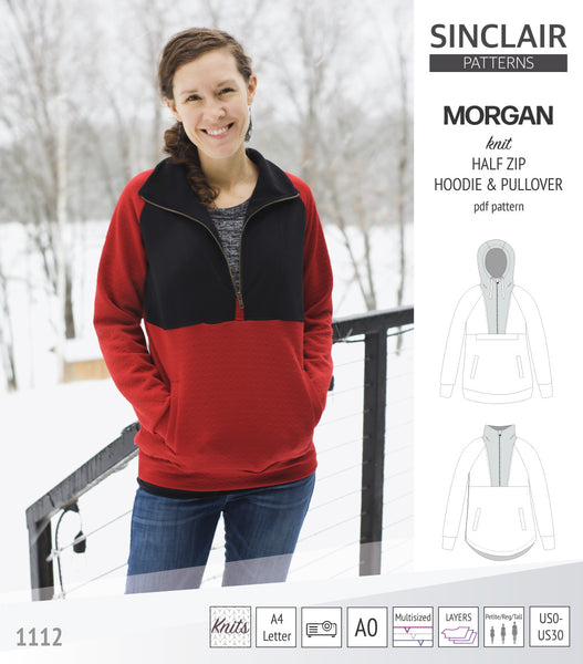 Morgan half zip pullover and hoodie (PDF) - Sinclair Patterns