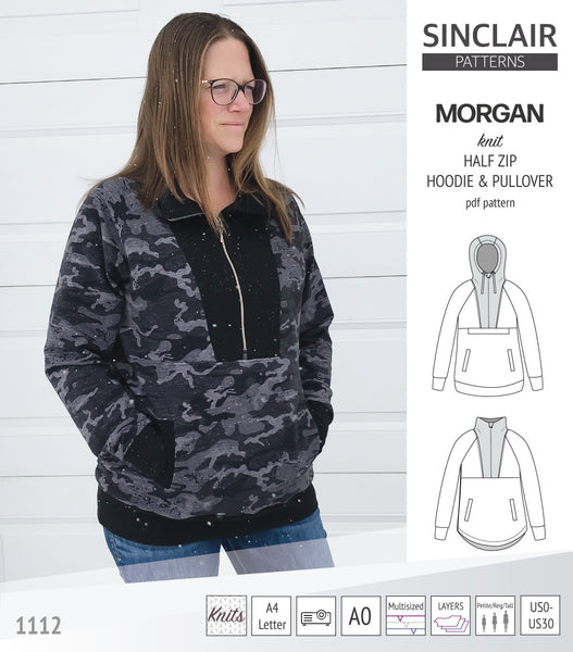 Morgan half zip pullover and hoodie (PDF) - Sinclair Patterns
