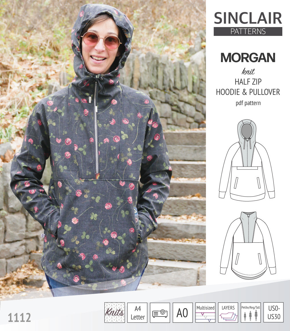 Morgan half zip pullover and hoodie (PDF) – Sinclair Patterns