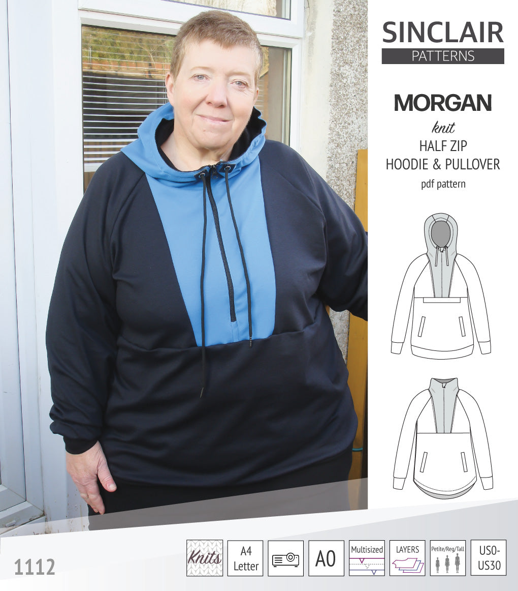Morgan half zip pullover and hoodie (PDF) – Sinclair Patterns